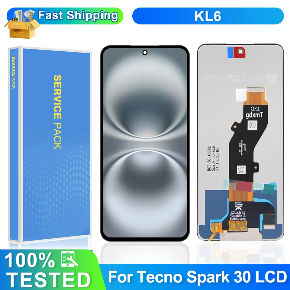 Tecno için Ekran LCD Dokunmatik Panel Tecno Spark 30 KL6/ 30C 4G