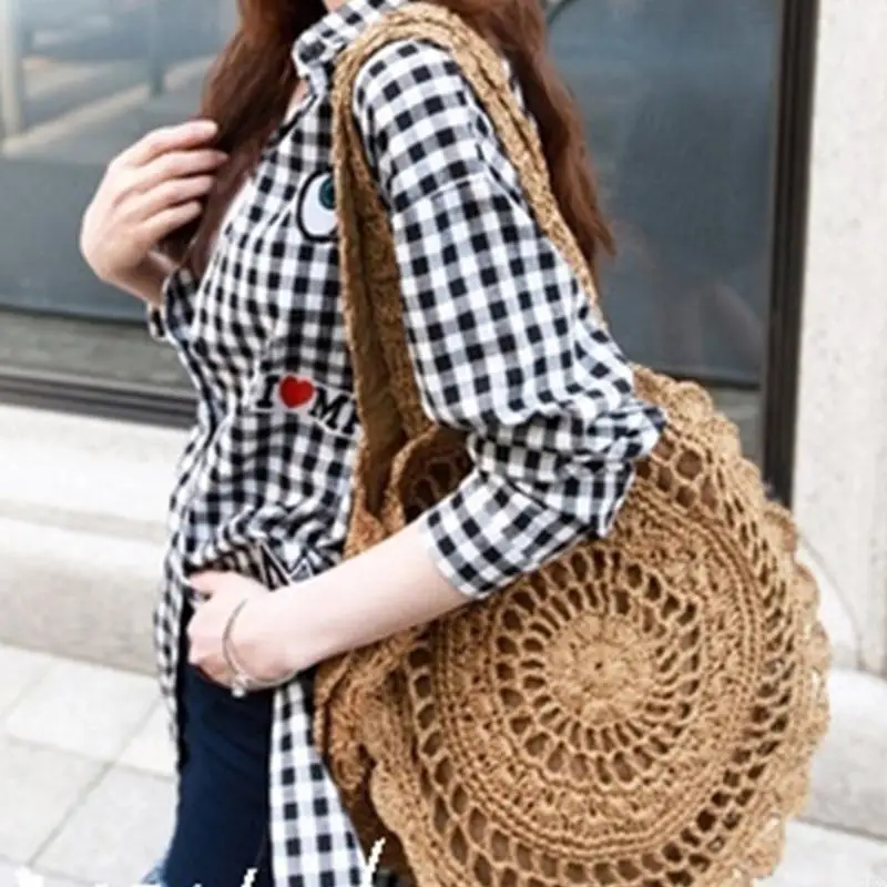 

340D Hollow Out Tote Bag Woven Handbags Shoulder Bags Crochet Knitted Beach Bags Large Capacity Versatile Bags for Girl Women