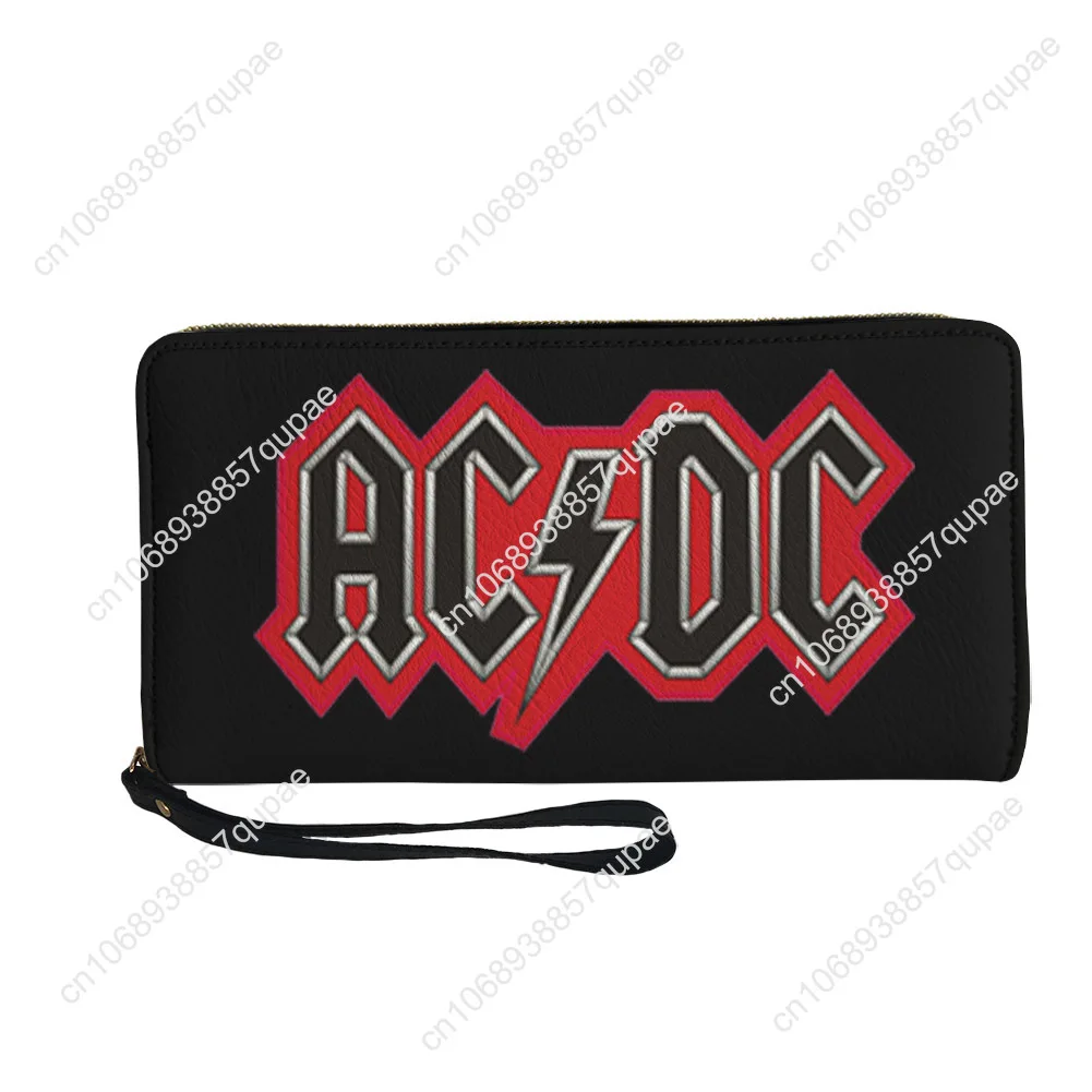 A-AC Custom Wallet Purse Vintage Rock D-DC Mens Womens Teenagers Zipper Long Wallets Double Print  Portable Wallet Gift Bag - Image 4