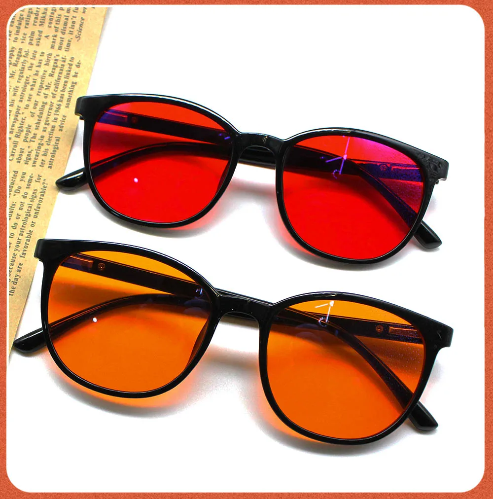Good Sleep Blue Light Blocking Glasses Red Lenses Orange Lenses Men And Women Computer Glasses Eliminate Eye Strain  Glasses