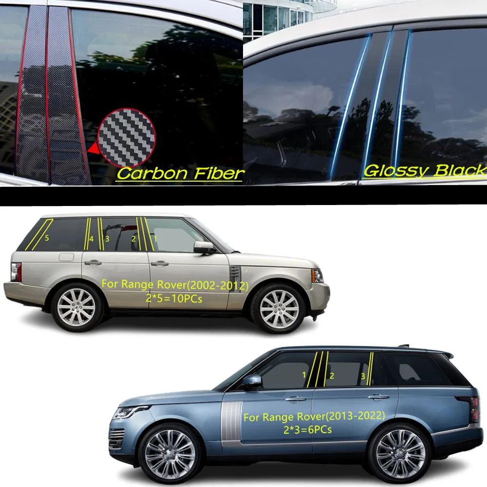 

Car PC Material Pillar Post Cover Door Trim Window Molding Sticker For Land Rover Range Rover 2002 2003-2012 2013 2014 2015-2022