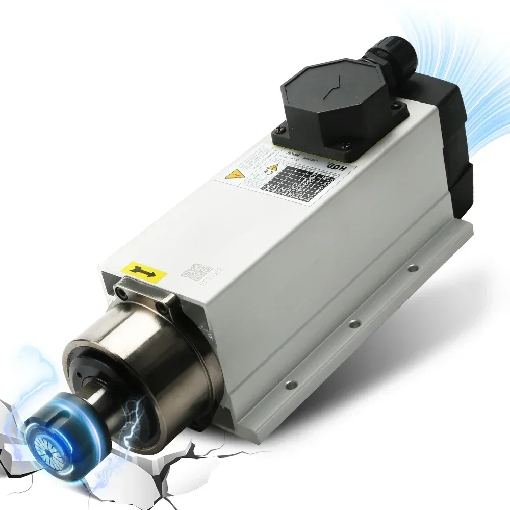 Hqd 4.5kw Engraving Machine 220v 380v High Speed Air Cooling Spindle Motor With Two Head HOT SALES