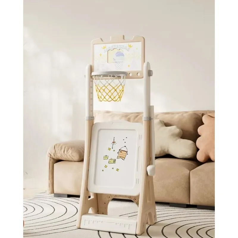 

Indoor Adjustable Children's Wheel Frame Rack Portable Mini Toy with Cricket Hoop