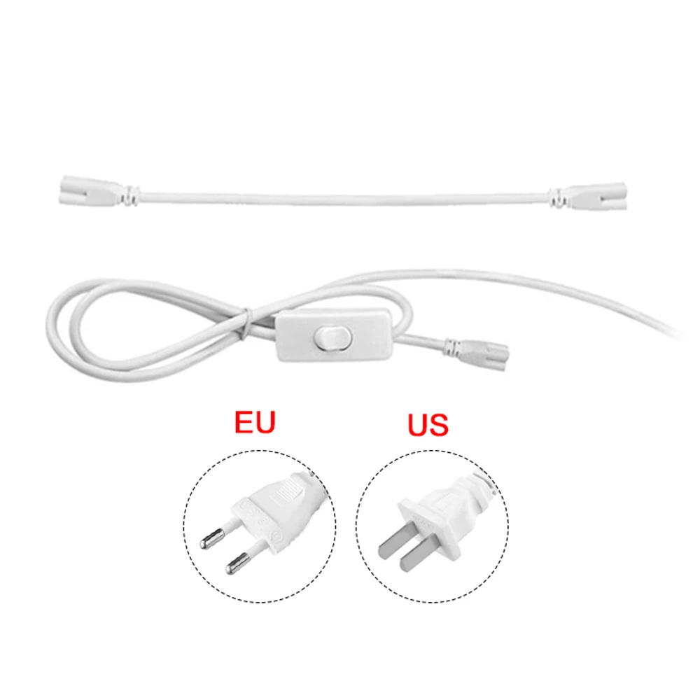 2Hole 3Hole ON/OFF Switch Cable T5 Light Tube/UV Lamp Power Supply Charging Connection Extension Wire Connector Cord EU US Plug