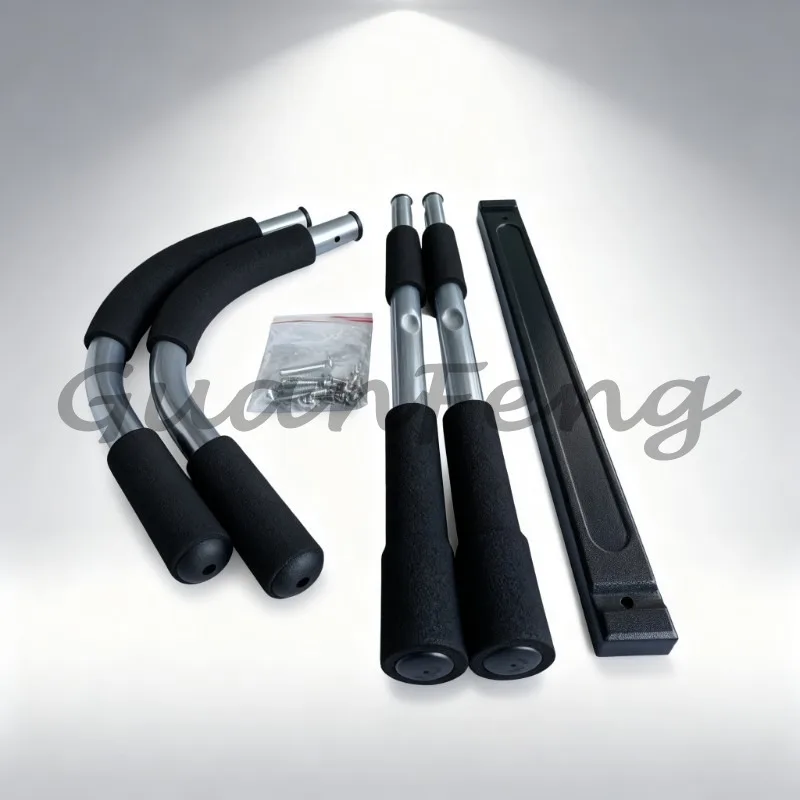 Grey & Black Indoor Steel Pull‑Up Bar, Durable Home‑Use Calisthenics Bar for Bodyweight Upper‑Body Workout Exercise