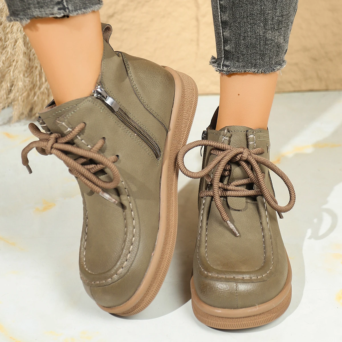 Women Round Toe Ankle Boots Ca - огляд і ціна Leather Sneaker Care Kit