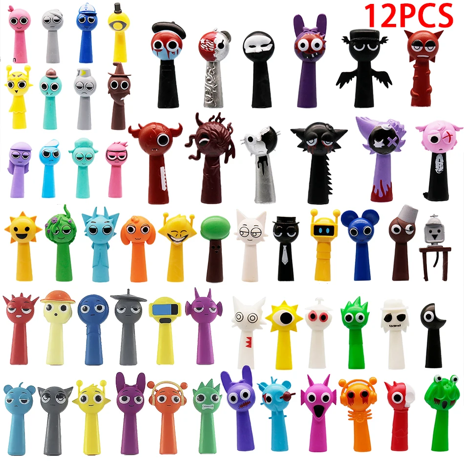 New 12PCS Set Funny Sprunki Figuras Model 6-8cm PVC Sprunki Game Anime Action & Toy Figures Cartoon Children Birthday Gifts Toys