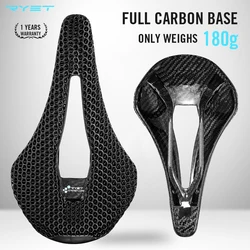 RYET 3D Printed Bike Saddle Road MTB  Ultralight Full Carbon Mountain Racing Seating Cushion For Men Women Cycling Bicycle Parts