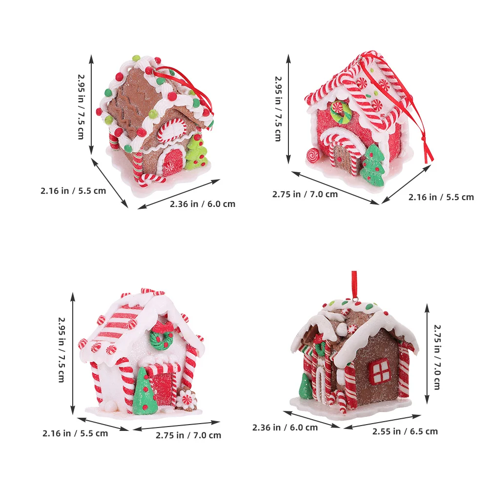 

4Pcs Xmas Gingerbread Ornaments Christmas Tree Hanging Decors Festive Party Props Reusable Christmas Gingerbread