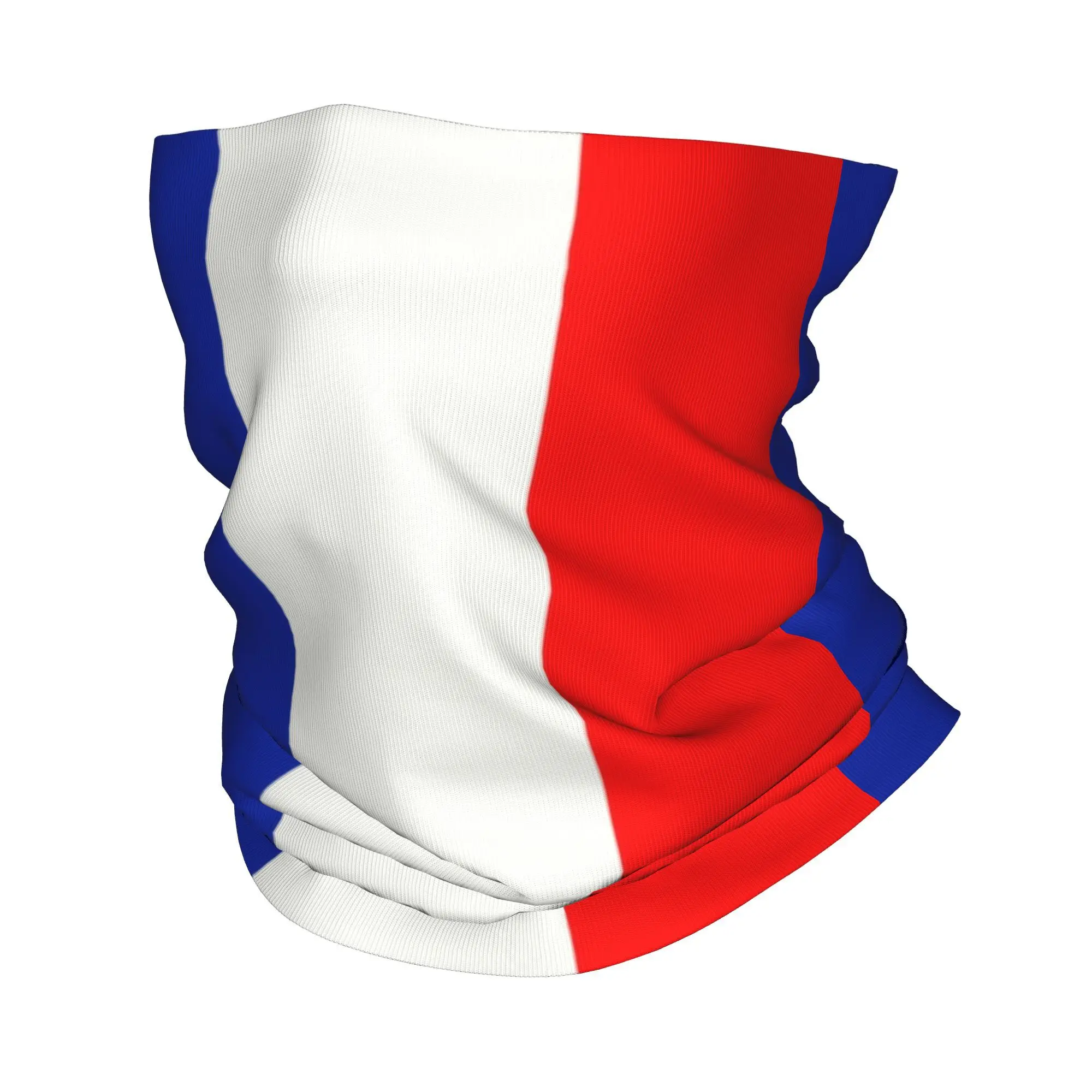 Custom French Flag France Bandana Winter Neck Warmer Women Windproof Wrap Face Scarf for Hiking  Gaiter Headband
