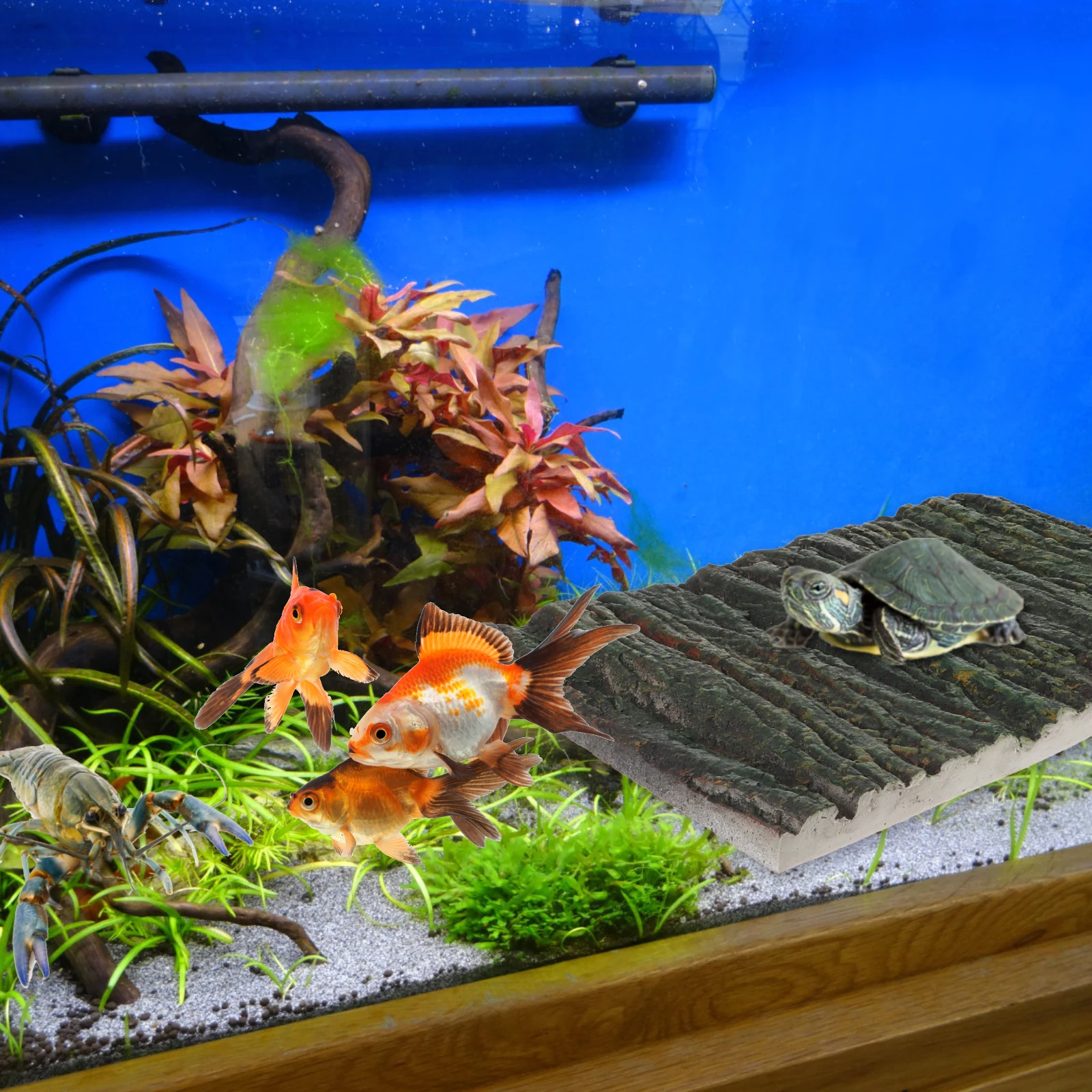

Simulated Rock Plate PU Foam Decorative Fish Tank Aquarium Background Board Tortoise Tank L scaping Props Pet Supplies