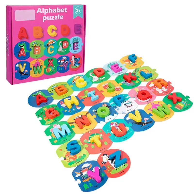 

Alphabet Learning Toys Wooden Learning Puzzles Toys Kindergarten School Supplies Word Builders For Kids Learning Activities