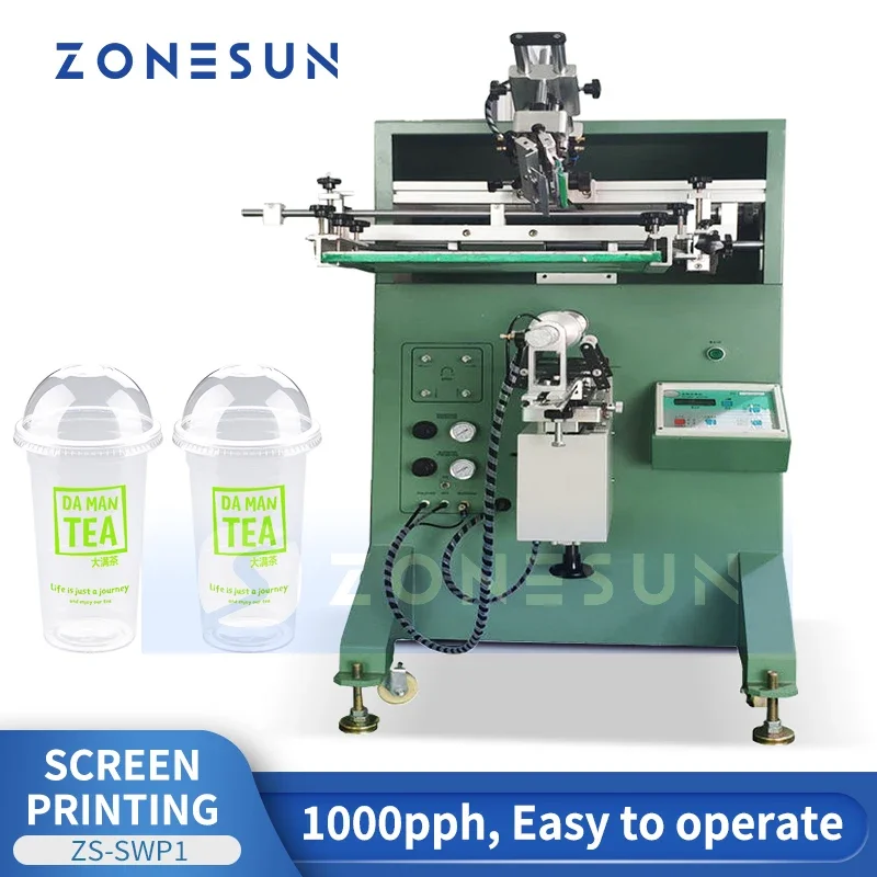 

Zonesun ZS-SWP1 Трафаретный принтер Машина для трафаретной печати Бутылка Оборудование для трафаретной печати чашек