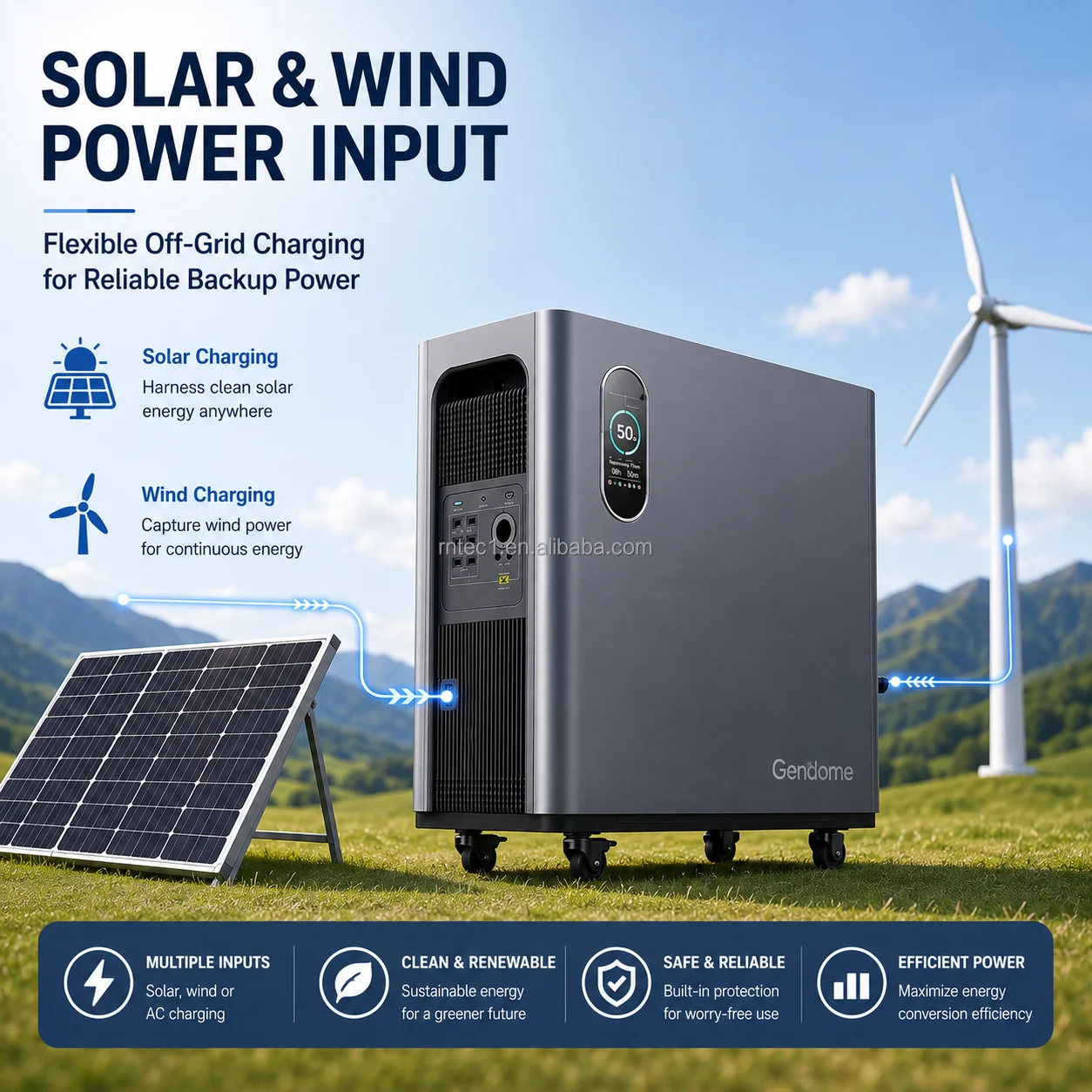 3000W Solar Generator 3072Wh LFP Battery MPPT 1500W Fast Charge 80% In 50 Min Home Emergency Outdoor Camping