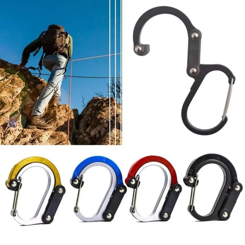 Multifunctional Hybrid Gear Clip Carabiner 360 Degree Rotating Hook Strong Buckle Camping Hiking Travel Backpack Outdoor Gadget