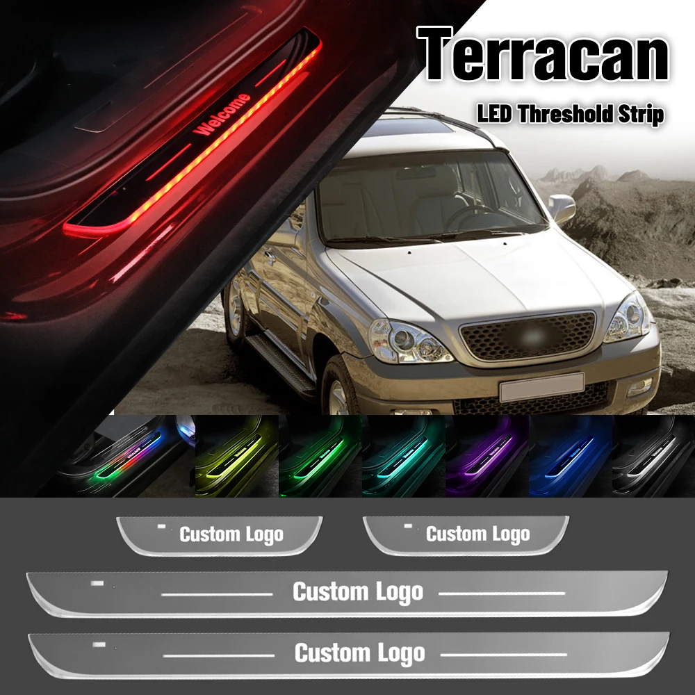 For Hyundai Terracan 2001-2007 Car Door Sill Light Customized Logo LED 2004 2005 2006 Welcome Threshold Pedal Lamp Accessories