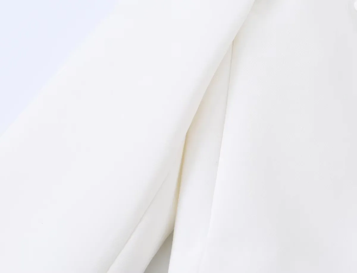 HH Damen Romantischer Spitzenbesatz Cropped Blazer Klassischer Revers-Einknopf-Mantel Mode Party Freizeit Urlaub Langarm-Jacke – Detail 7