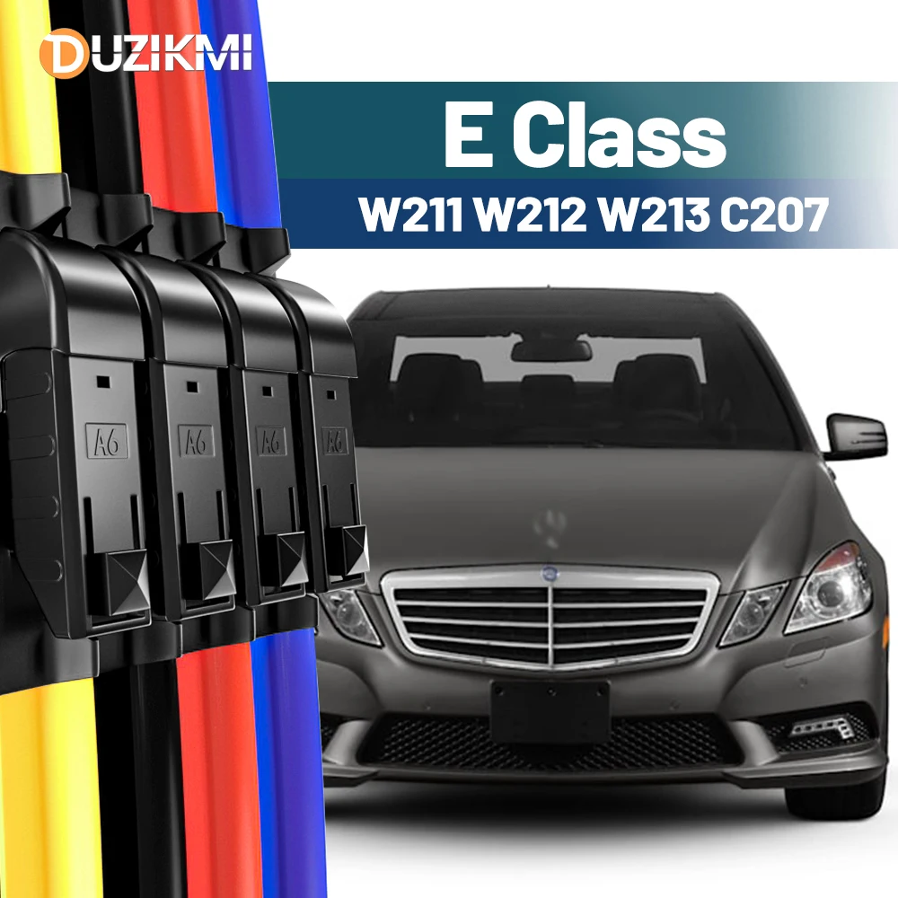Für Mercedes Benz E-Klasse W211 W212 W213 C207 2002-2023 2019 2020 2021 2 Stück Frontscheibe Scheibenwischerblätter Rot Blau