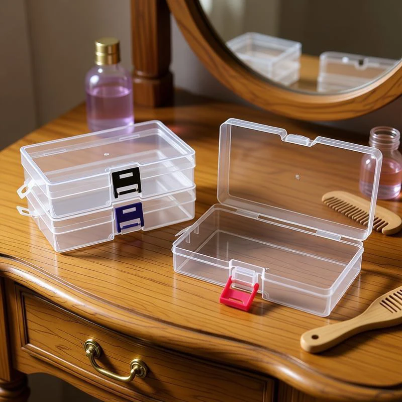 

1Pc Square Clear Lidded Small Plastic Box For Trifles Parts Tools Storage Box Jewelry Display Box Screw Case Beads Container