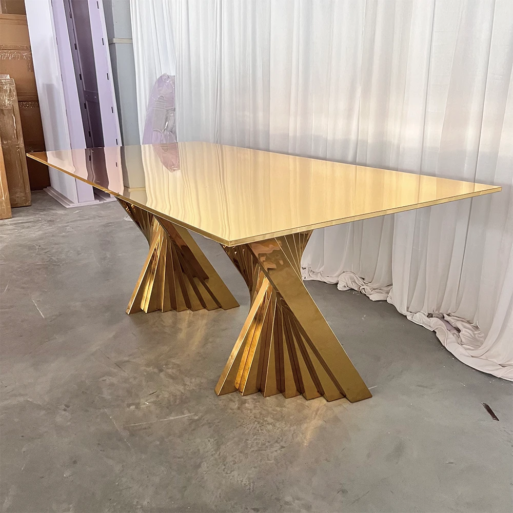 Top Quality Stainless Stain Events Decor Wedding Dinning Table Home Furniture Party Marriage Ideal