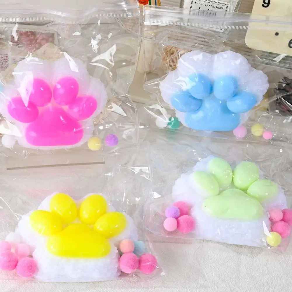 Novelty Super Large Cat Paw Squeeze Toy Soft Silicone Cartoon Fidget Toy Colorful Kneading Cat Paw Pinch Toy Kids Tricky Doll