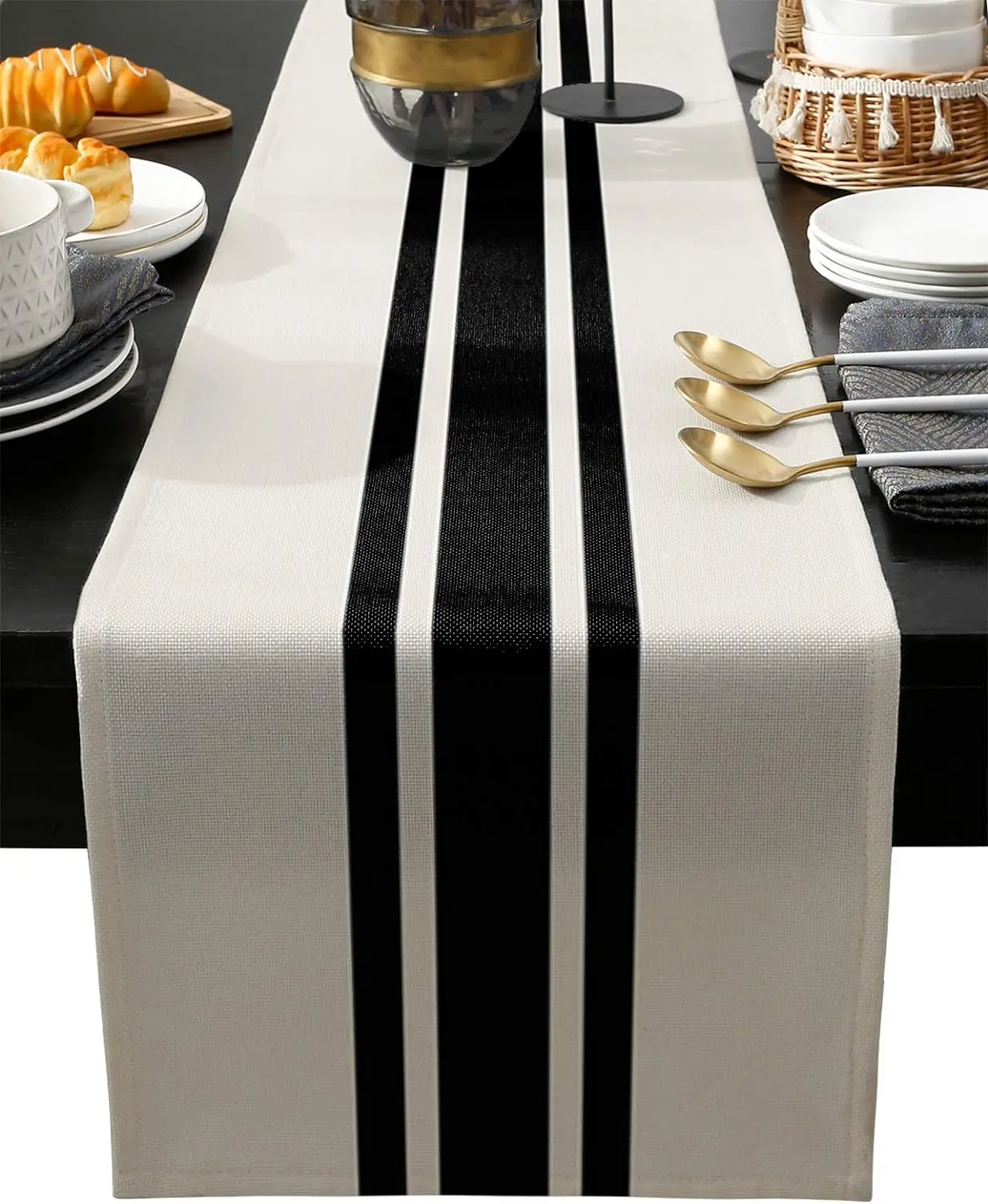 Black Stripes Linen… - image