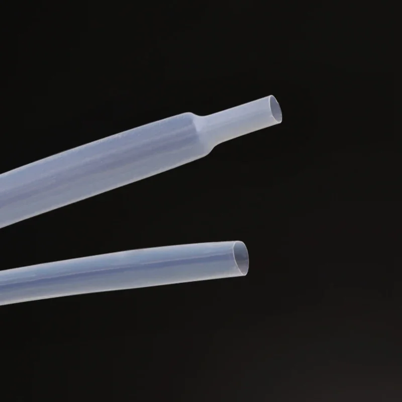 1/5/10m PTFE Shrink Tube Transparent 0.5mm ~ 15mm 1.7:1 Shrinkage  260℃ 600V High Temperature Pipe Shrink Tubing For Wires