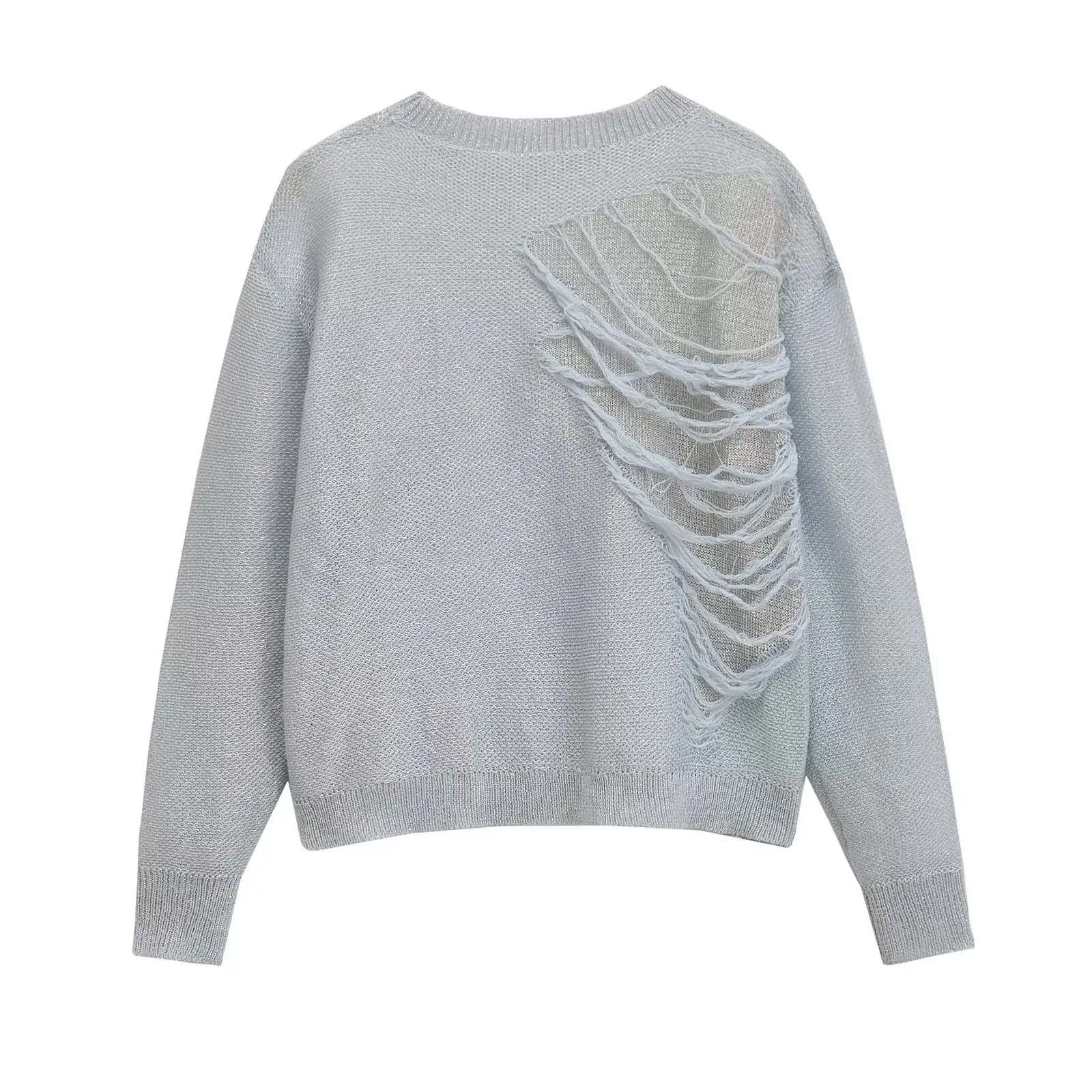 Tangada 2024 Women Hollow Oversized Sweaters Long Sleeve Female Jumper AI050