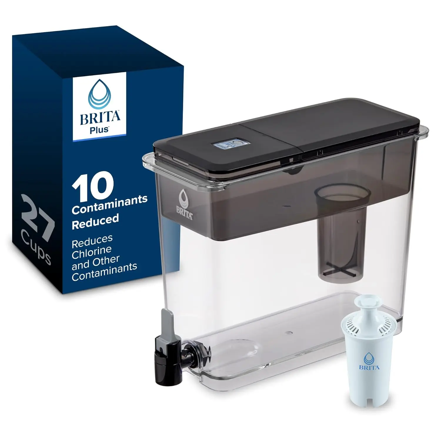 

Large 27-Cup Water Dispenser with High-Density Filter, Reduces Contaminants and Plastic Waste