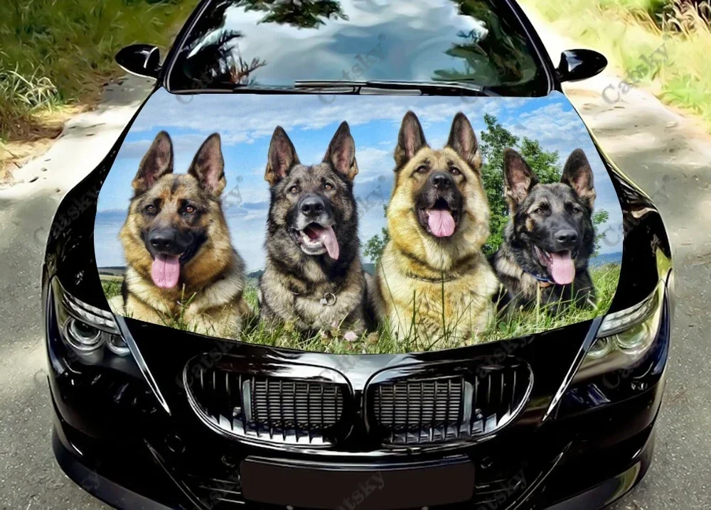 

Dog Family Car Decoration Decal Graphics Vinyl Wrap Decal Cover Pattern Packaging Decal Custom DIY Design Hood Engine Stickers