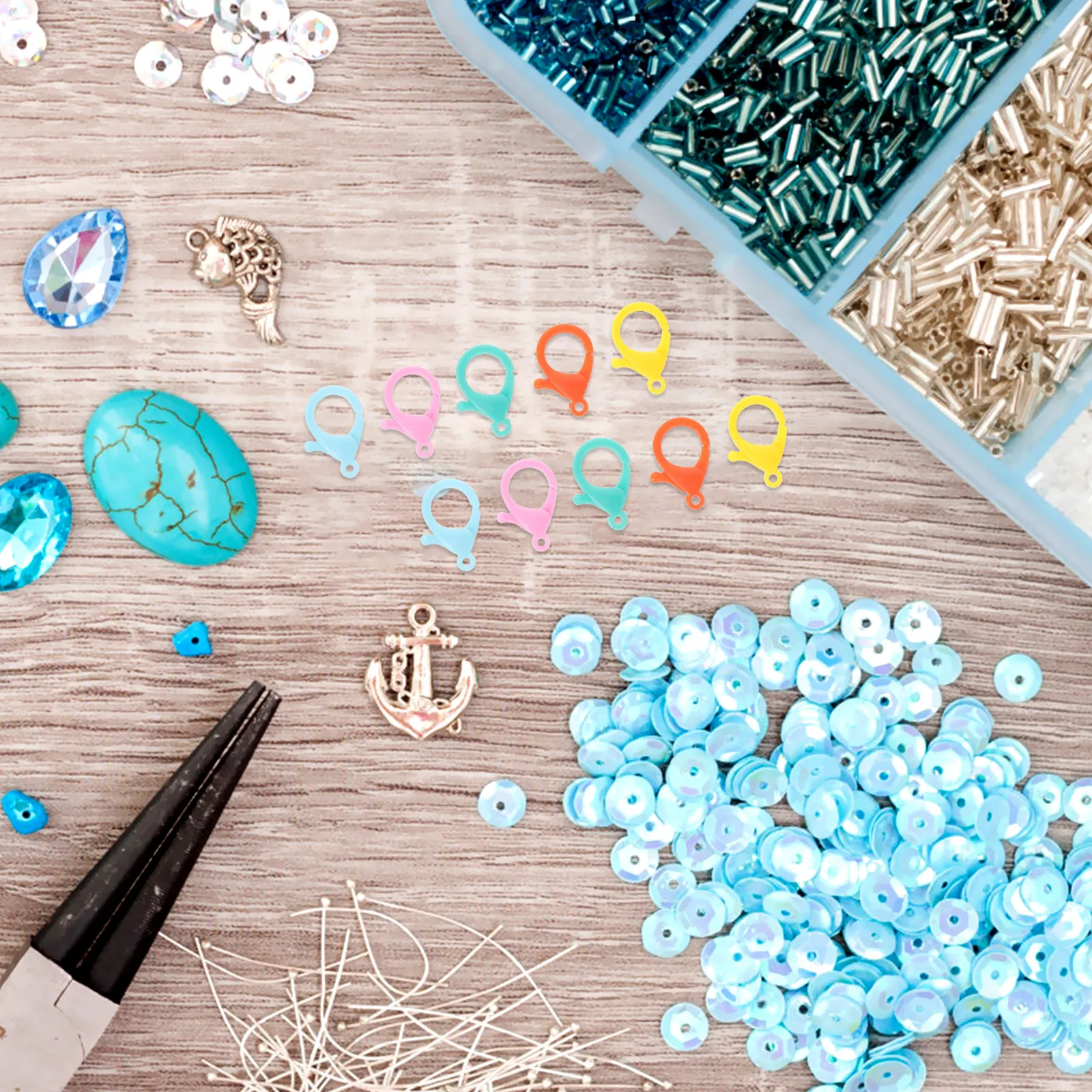 

50Pcs Plastic Lobster Clasp Bright Color Lightweight Closure for DIY Jewelry Making Necklace Bracelet Keychain Replacement Parts