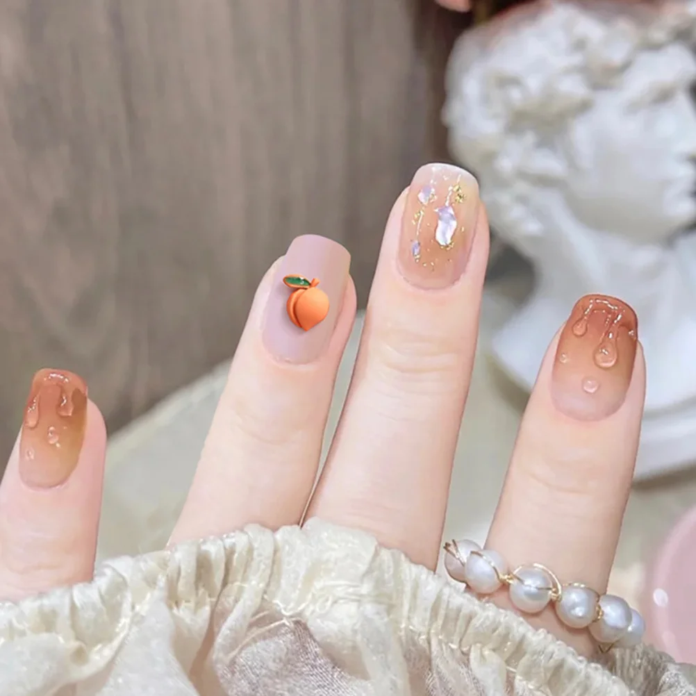 

20Pcs Peach Nail Art Charms Unique Fruit Nail Decorations for Acrylic Nails Creative Manicure Accessories Charms for Nails