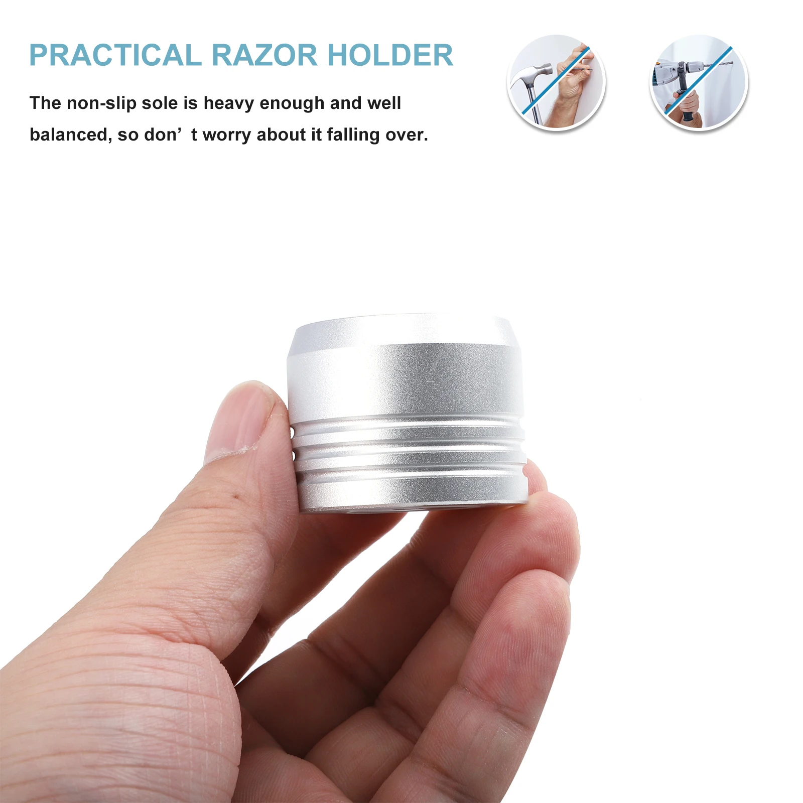 

Razor Storage Stand For Home Use, Sturdy Aluminum Alloy Base, Small Desktop Holder, Non-Slip Shaving Rack, Portable Razor Stand,