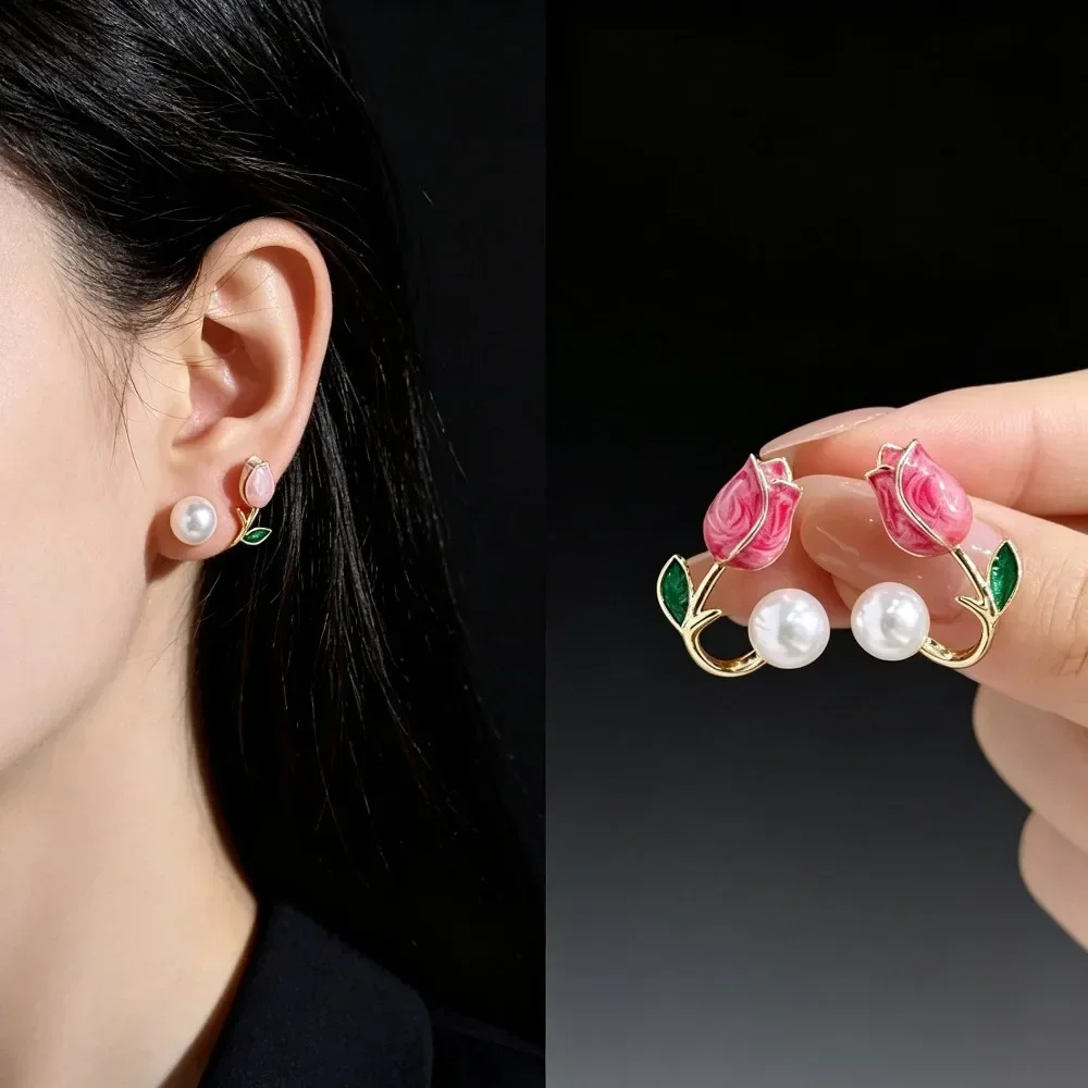Geometric Four Pointed Star Front Back Earrings for Women Anti Sensitive Piercing Niche Jewelry Daily Party Holiday Gift