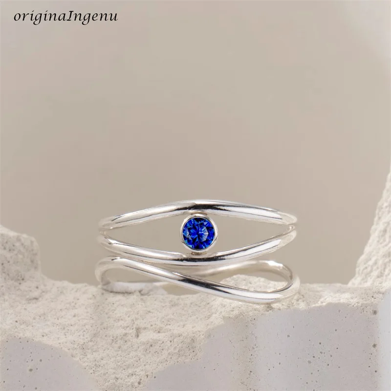 925 Silver Sapphire Ring Handmade Start Ring Minimalism Jewelry Hypoallergenic Tarnish Resistant Jewelry Exquisite Women Ring