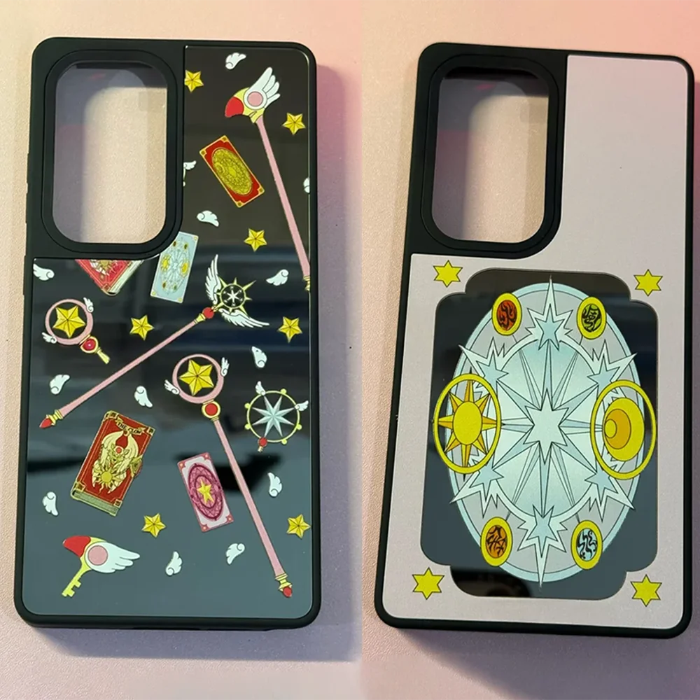

CASE Anime Wand Yellow Angel Mirror / Acrylic Cover for S23U S24U S25 Ultra S25+ S24 Plus - Protective Magnetic Case