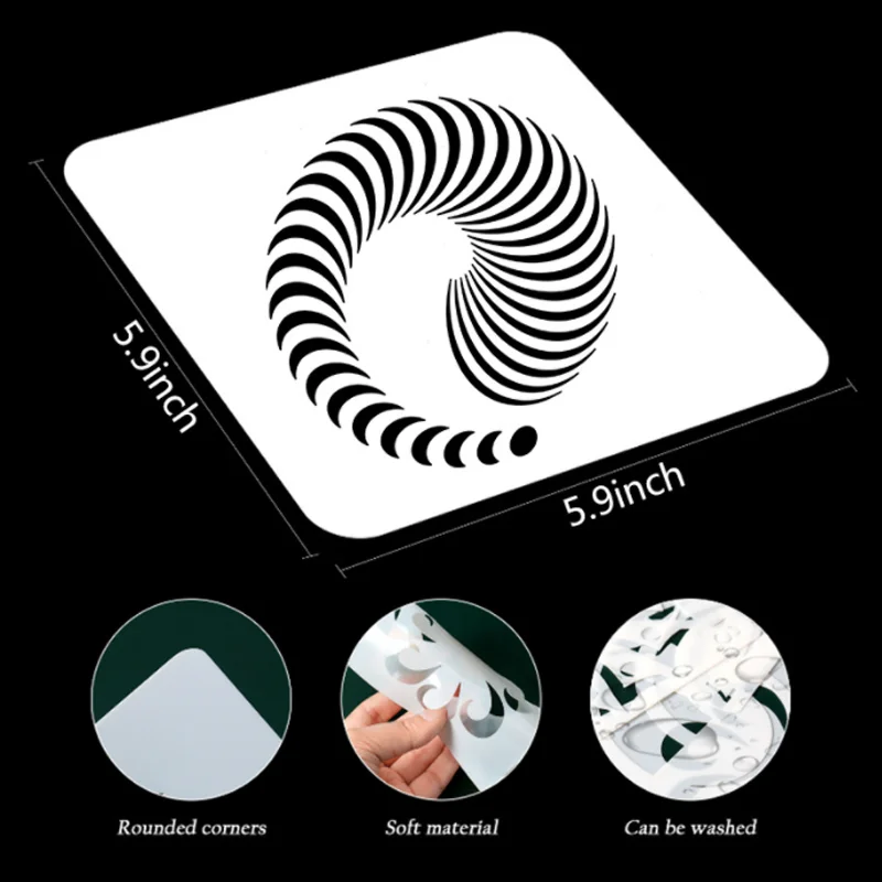 12pcs Mandala Geometric Pattern Stencil DIY Layering Wall Scrapbook Coloring Embossing Album Decora Paper Card Painting Template