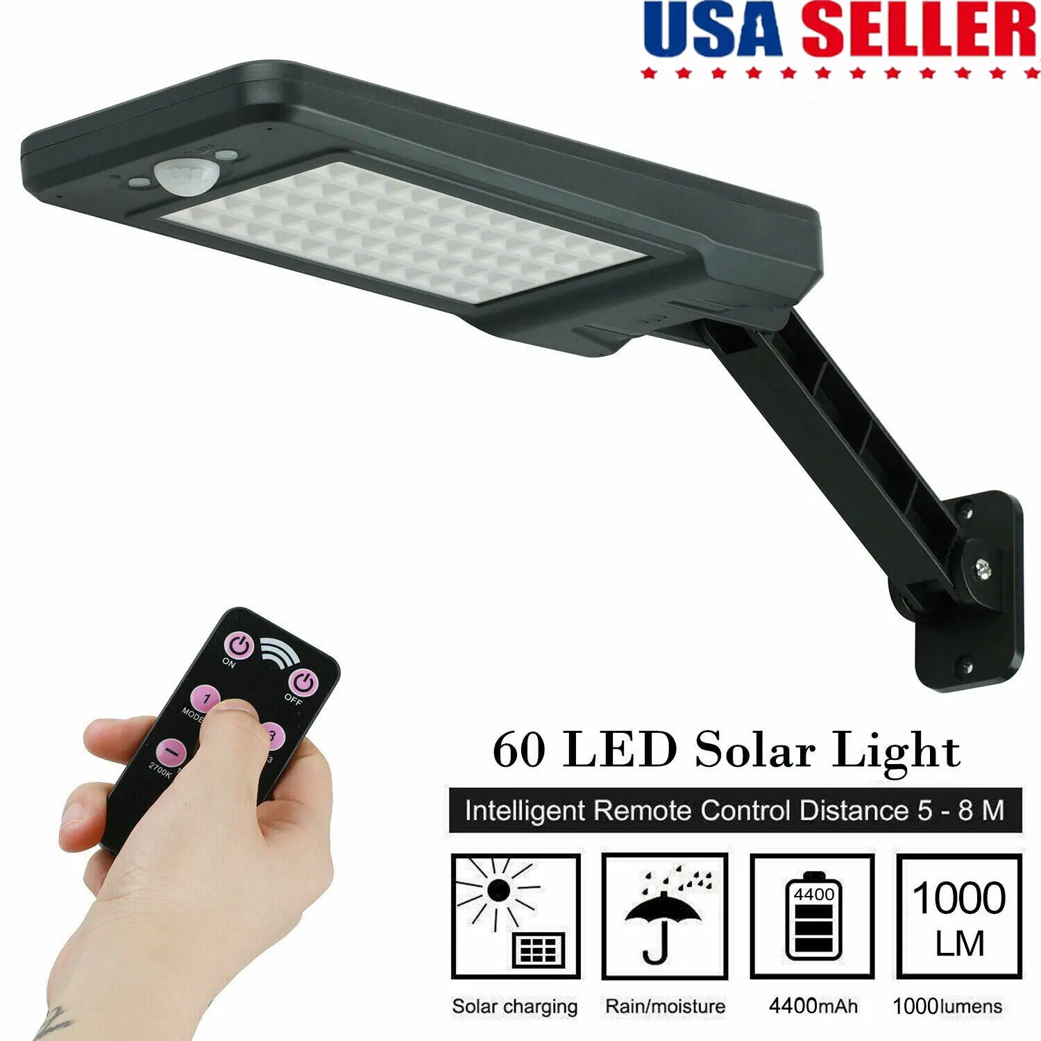 Solar Powered Wall Lamp 60 Lumens Outdoor Waterproof IP65 Bright Decorative Light for Porch Stairs Dock Pool Driveway