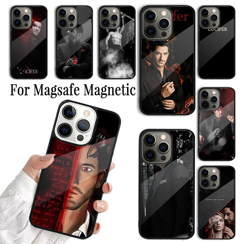 Coque Phone Case For iPhone 16 15 14 13 12 Mini 11 Pro Max Plus Magsafe Magnetic Wireless Charging Cover American TV Lucifer