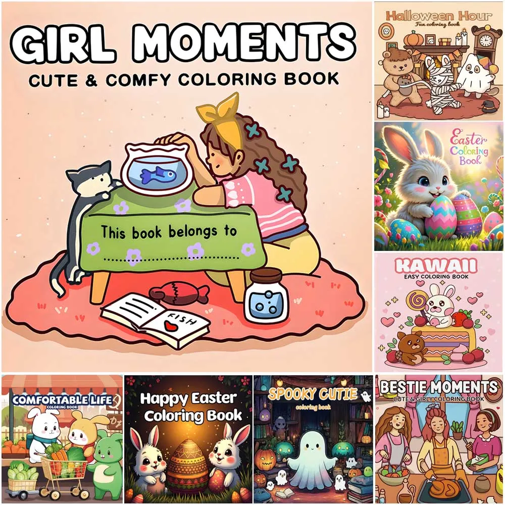 Happy Easter Coloring Book For Adults And Teens Featuring in Cozy Moments for Relaxation Educational Doodles Book Halloween Gift