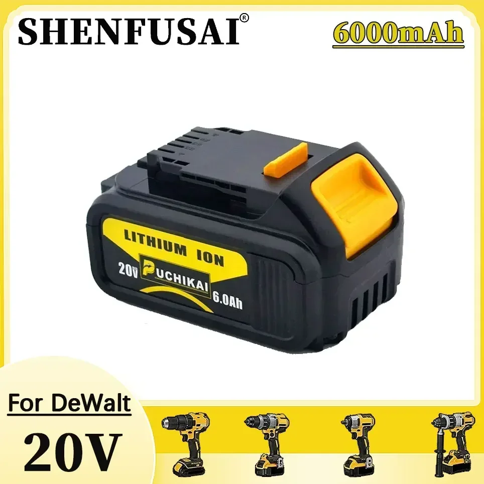 

6.0Ah 18V Replacement for Dewalt 20V MAX Power Tools DCB180 DCB185 DCB184 DCB200 DCB203 DCB181 Rechargeable Lithium-ion Battery