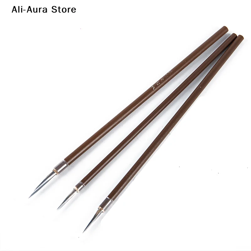 3Pcs Weasel Hair Hook Line Fine Paint Brush Calligraphy Brush Pen Art Stationary