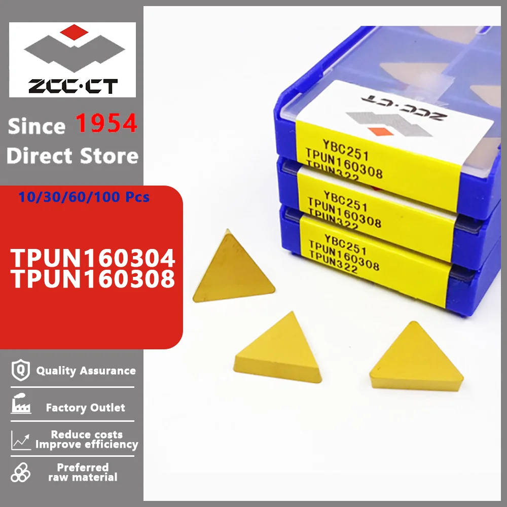 ZCCCT TPUN160304 TPUN160308 YBC251 YBM251 YBG212 YBM351 YBC151 YBG205  Milling Carbide Insert Blade Lathe Turning Cutting Tool