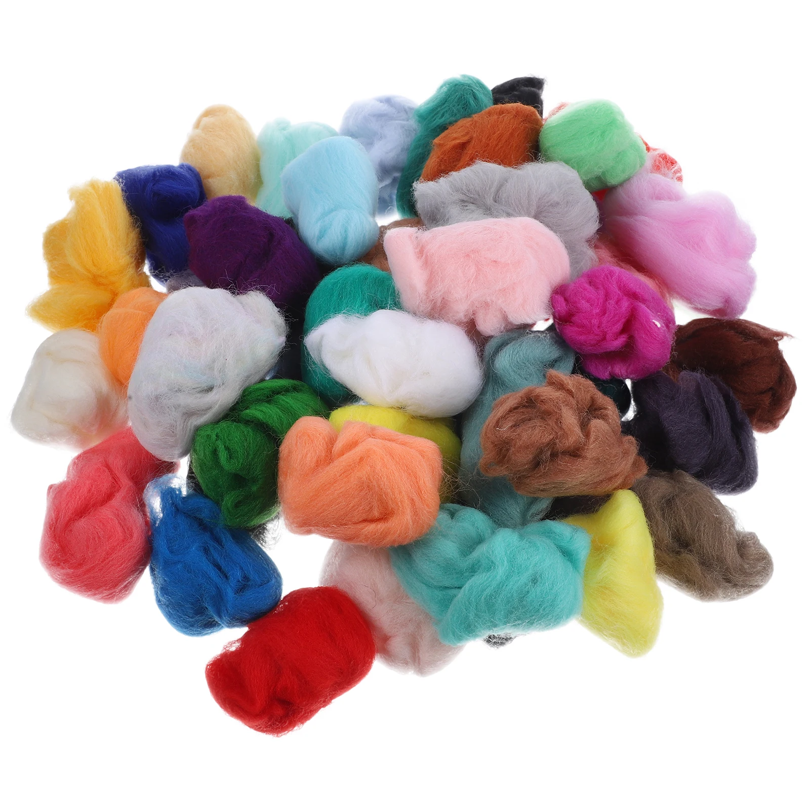 

50pcs Wool Strips Convenient Crafts Making Kit Thick Yarn Needle Felting Craft Kit DIY Materials for Hats Bags Gifts