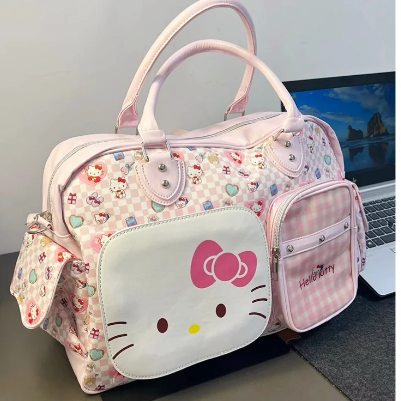 

Cartoon Cat Short Trip Travel Bag Luggage Bag Sweetheart Female Student Large Capacity High-End Bag New Tote Bag