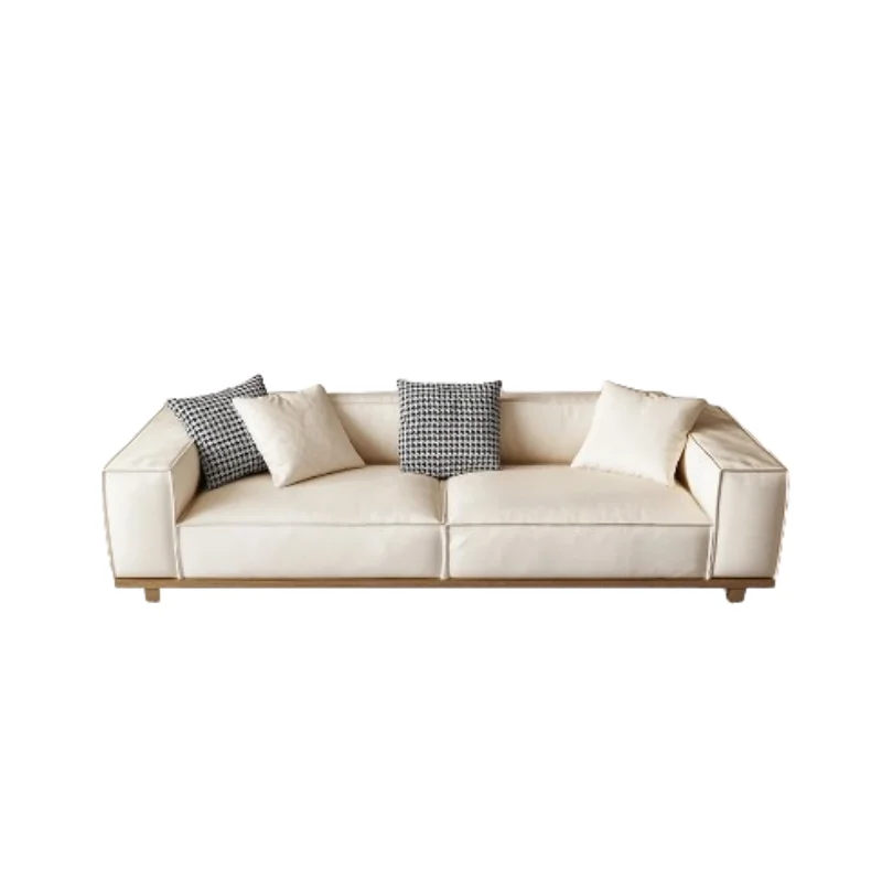 

Sofa size, apartment sofa, living room, cream wind technology cloth, three-person sofa