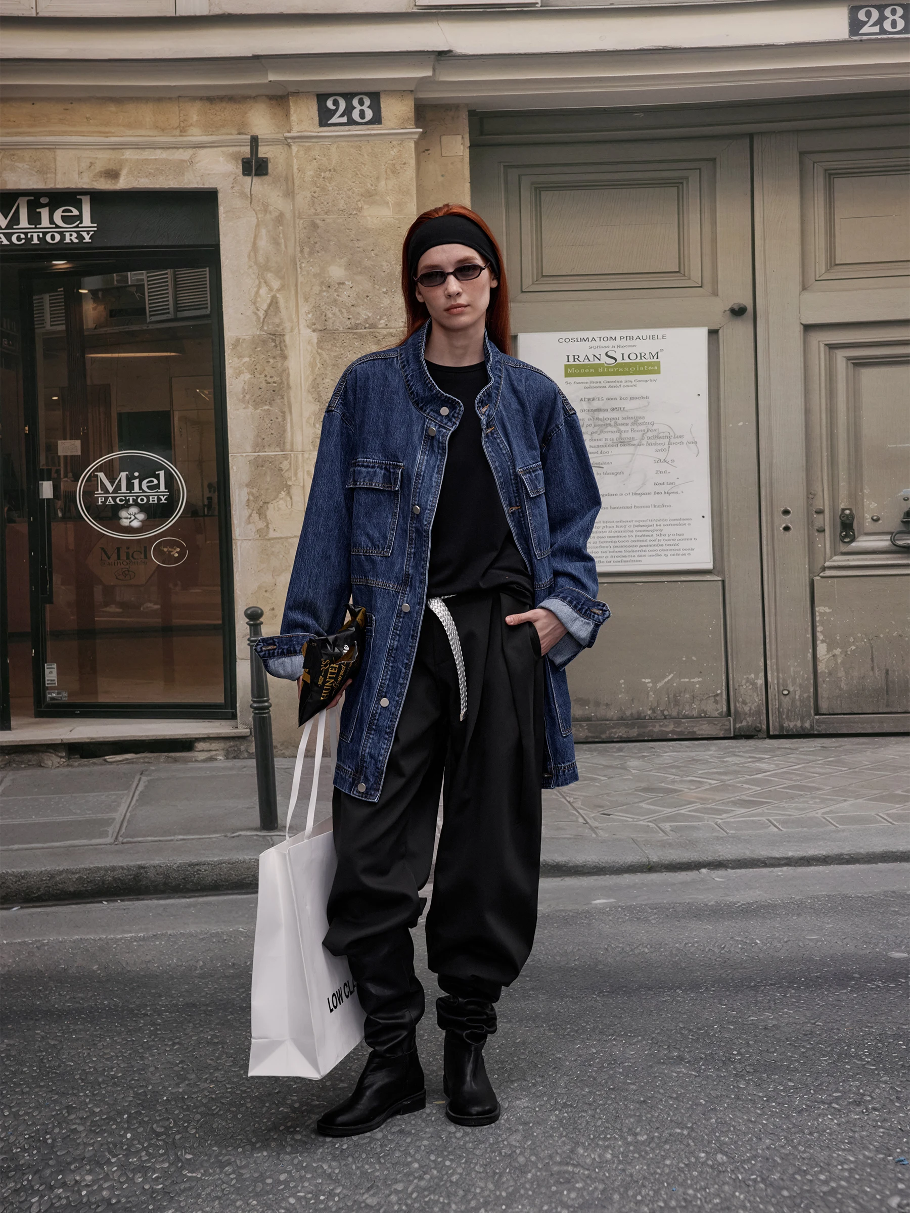 

Женская повседневная свободная джинсовая куртка MADWITCH в американском уличном стиле, средней длины, с эффектом потертости, винтажная, из смесового хлопка, для работы