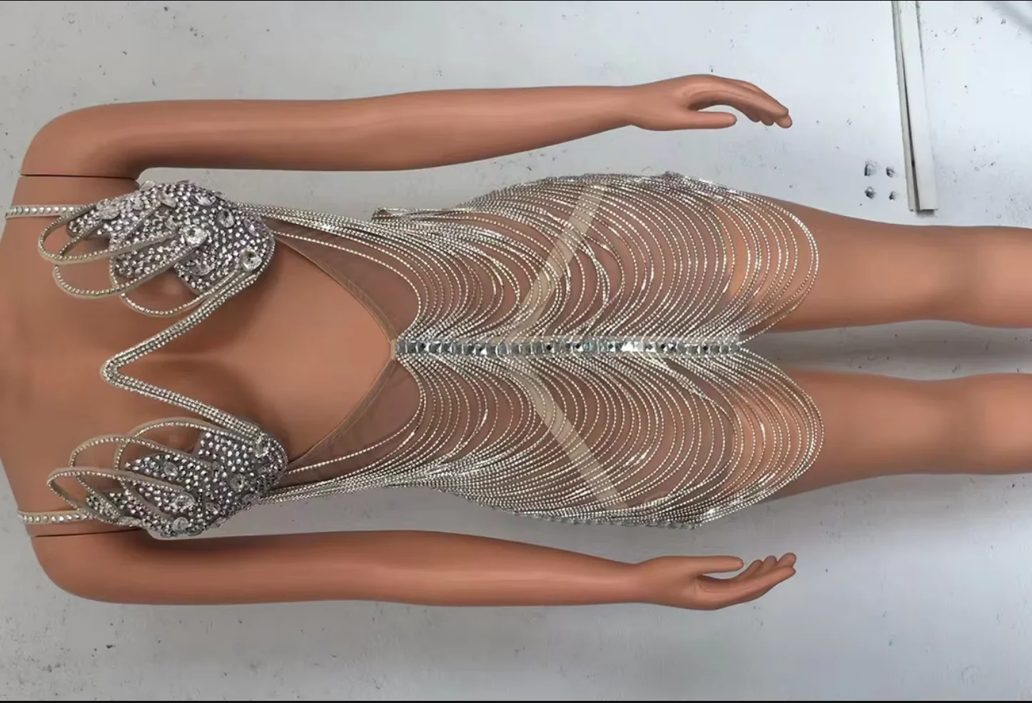 Sexy Lingerie Chain Leotard Crystal Bodysuit Harness Body Luxury Women Banquet Rhinestone Body Chain Bikini Dress