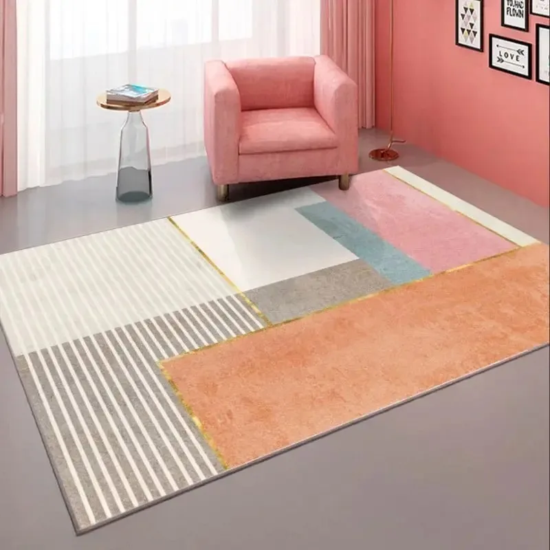 Warm-colored Living Room Carpet Anti-slip and Machine-washable Floor Mat Bedroom Ground Mat Easy To Clean Rug Soft Yoga Mat Gift