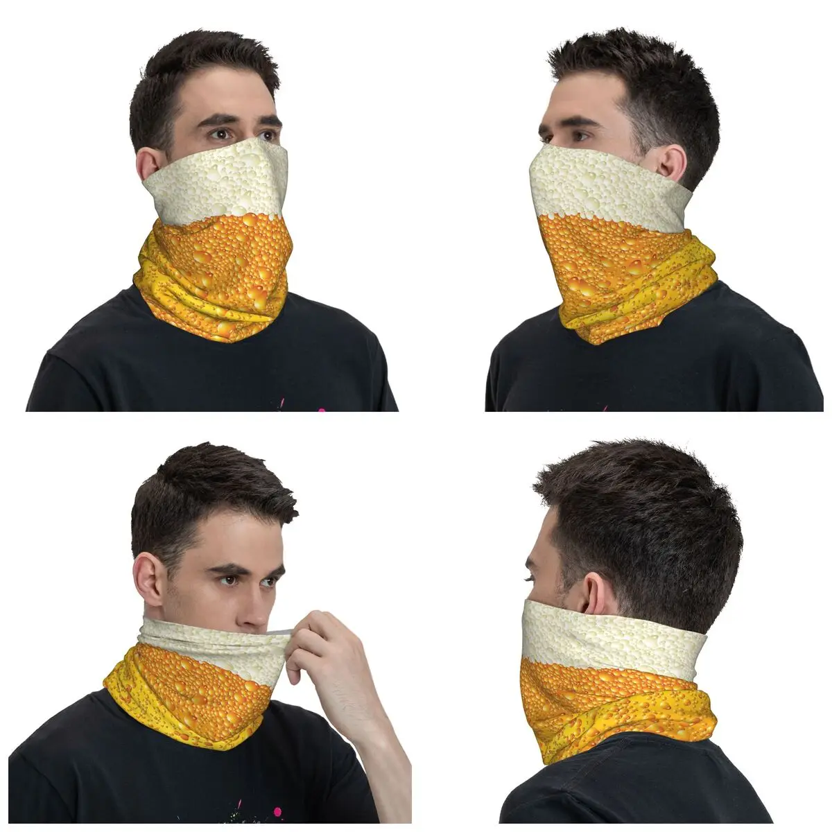 Beer Foam Pattern Bandana Neck ghetta Printed Boys Lover Mask sciarpa Warm Headwear Riding for Men Women Adult Winter